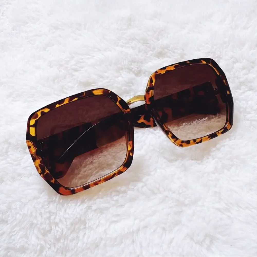 Layla Tortoise Brown Sleek Square Sunglasses